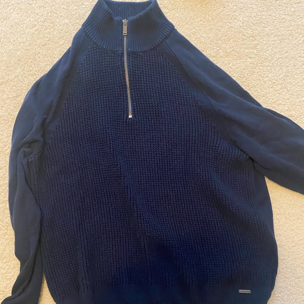 Large Mens Calvin Klein 3/4 Zip Sweater